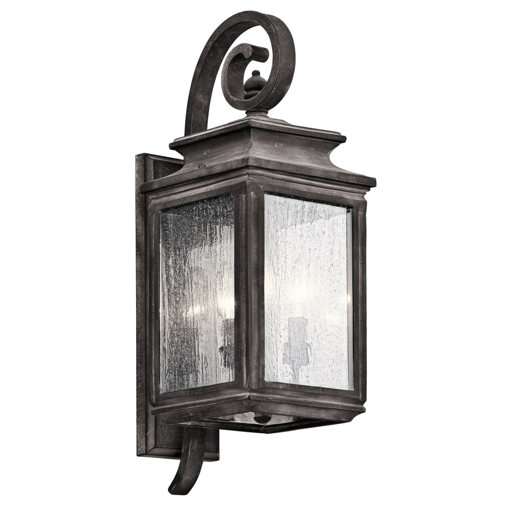 Kichler Lighting Wiscombe Park Collection 3-light Weathered Zinc Outdoor Wall Lantern