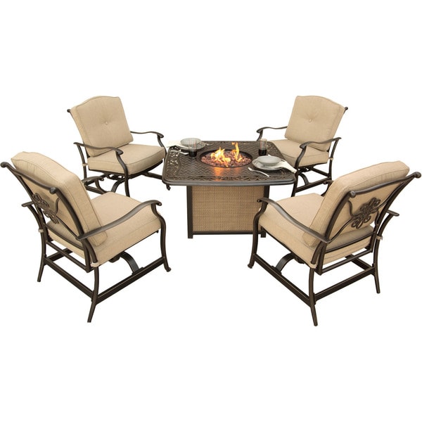 Shop Hanover Traditions Brown Aluminum, Polyester Outdoor ...