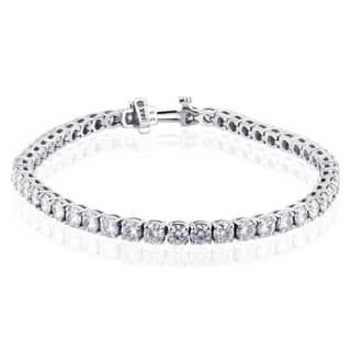 Moissanite Bracelets Find Great Jewelry Deals Ping At Annello By Kobelli 10k White Gold 7 3 4 Carats Tgw Moissanite Hi