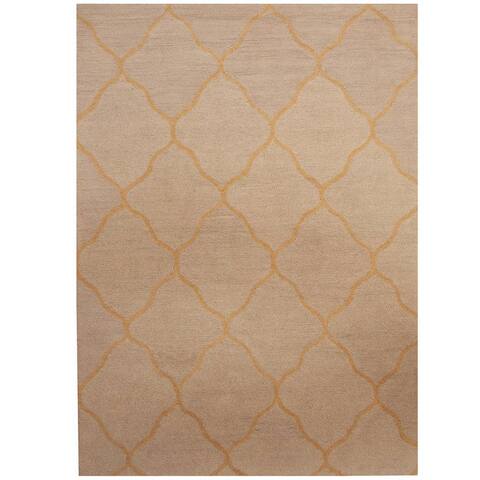 Handmade One-of-a-Kind Trellis Wool Rug (India) - 5' x 7'