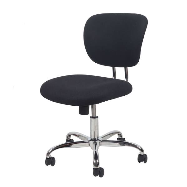 OFM Essentials Swivel Upholstered Armless Office Chair in Black OFM Essentials Swivel Upholstered Armless Office Chair in Black