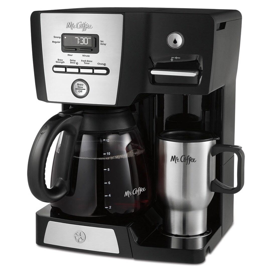 Mr. Coffee 12 Cup Programmable Black Coffee Maker with Hot Water Station 