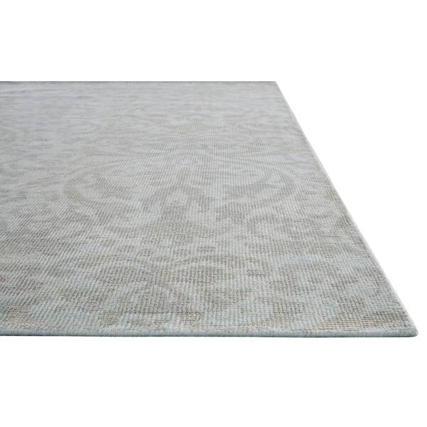 Shop Hand Knotted Damask Gray Silver Area Rug 8 X 11 8 X