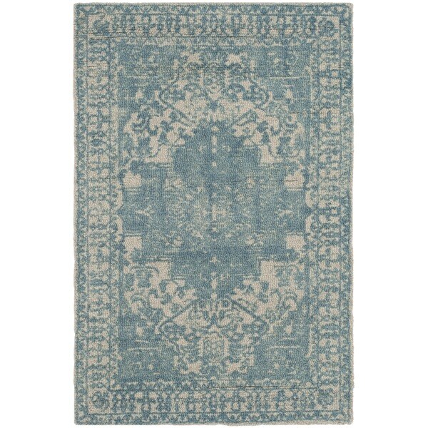 Safavieh Handmade Restoration Vintage Oriental Ivory / Turquoise Wool Rug - 3' x 5'