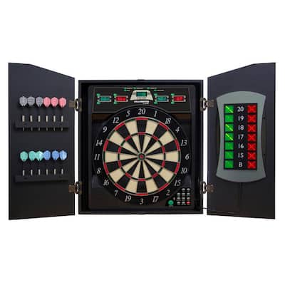 Arachnid CMX5000 Bull Shooter E-Bristle Cricketmaxx 5.0 Dartboard Cabinet Set