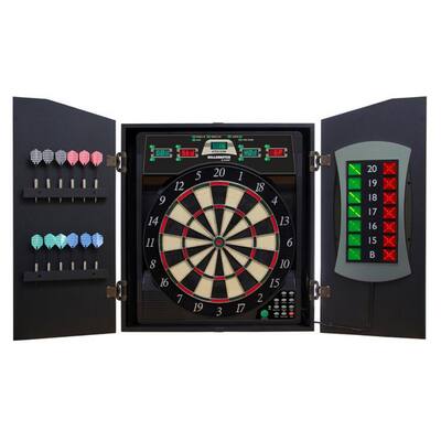 Arachnid CMX5000 Bull Shooter E-Bristle Cricketmaxx 5.0 Dartboard Cabinet Set