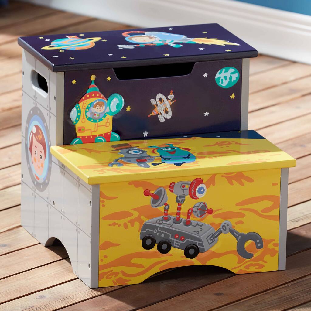 Fantasy Fields Outer Space Multicolor Wood Step Stool