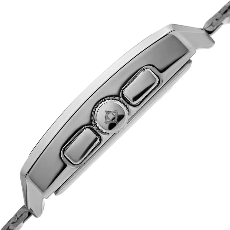 Akribos XXIV Men's Rectangular Chronograph Date Silver-tone/ Blue Bracelet Watch