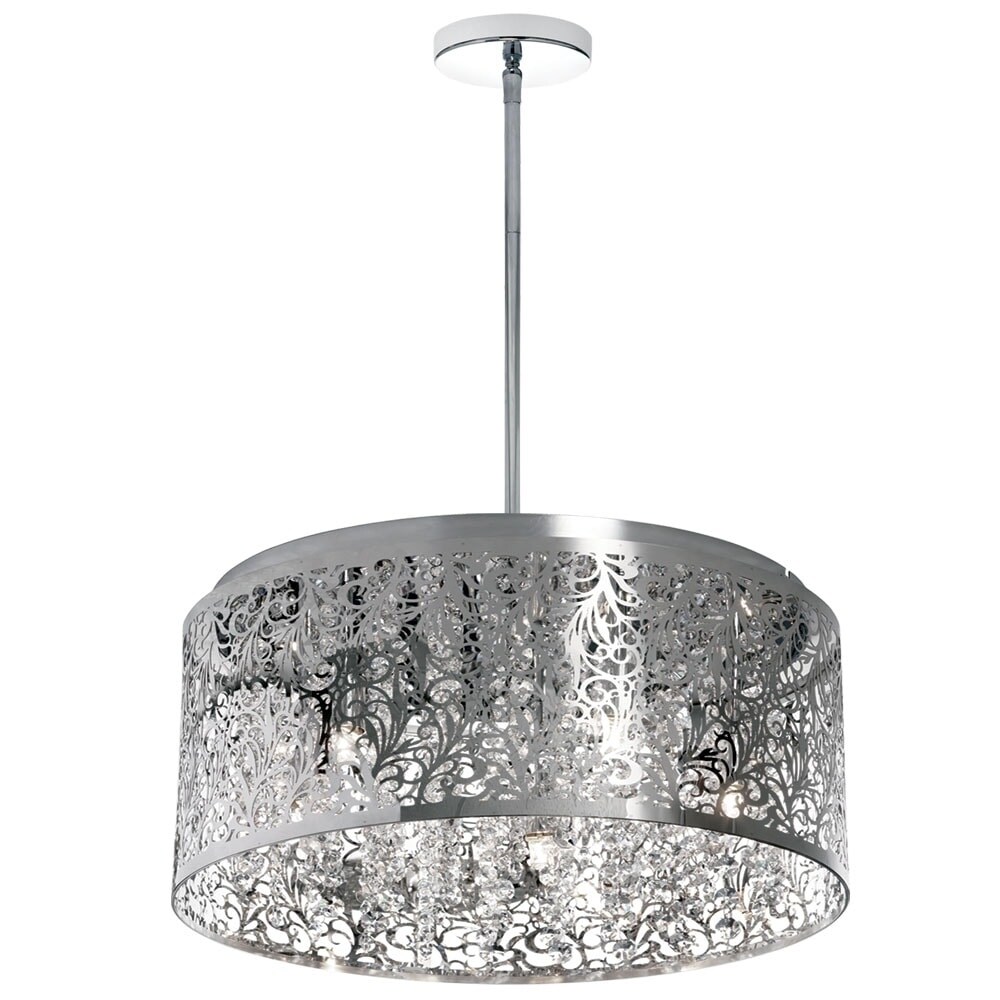 Dainolite Crystal Palladium Gold Floral Pattern 8-light Chandelier (Over 100 Watts) - Chandeliers For Bedrooms by Overstock.com