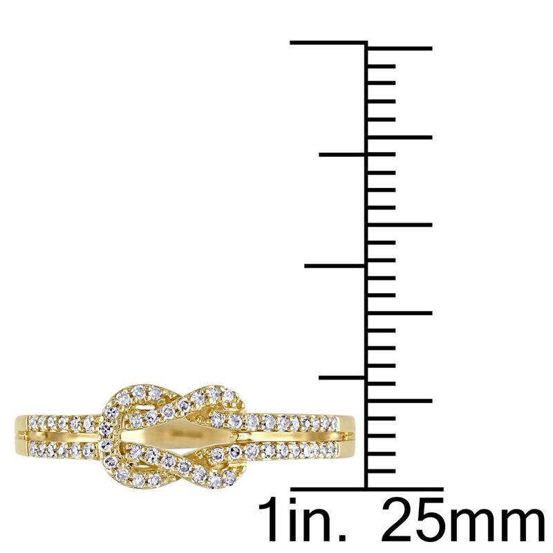 Miadora 14k Yellow Gold 1/6ct TDW Diamond Double Row Infinity Ring - White