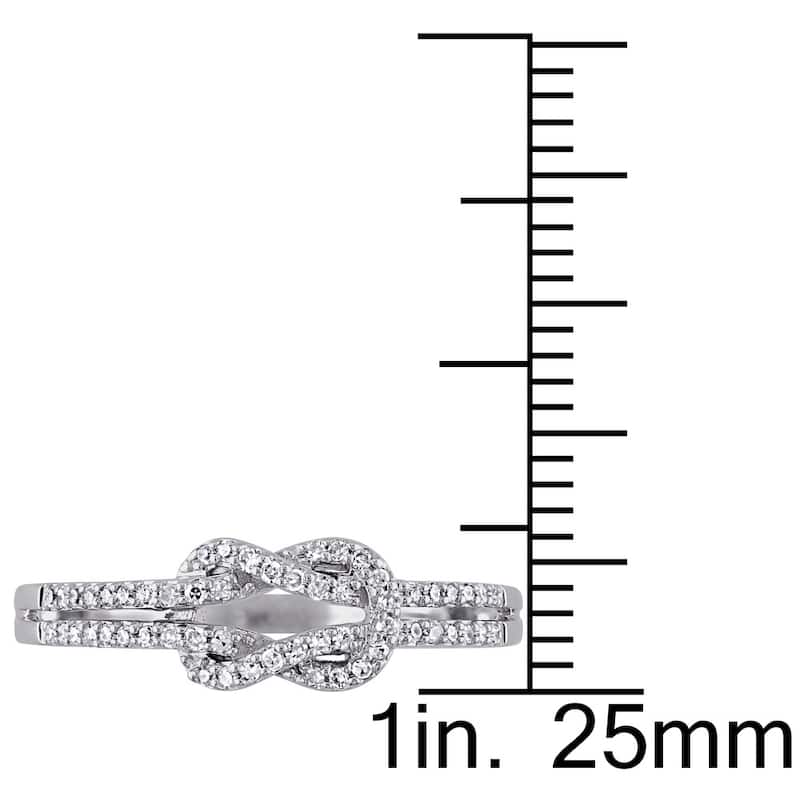 Miadora 14k White Gold 1/6ct TDW Diamond Double Row Infinity Ring