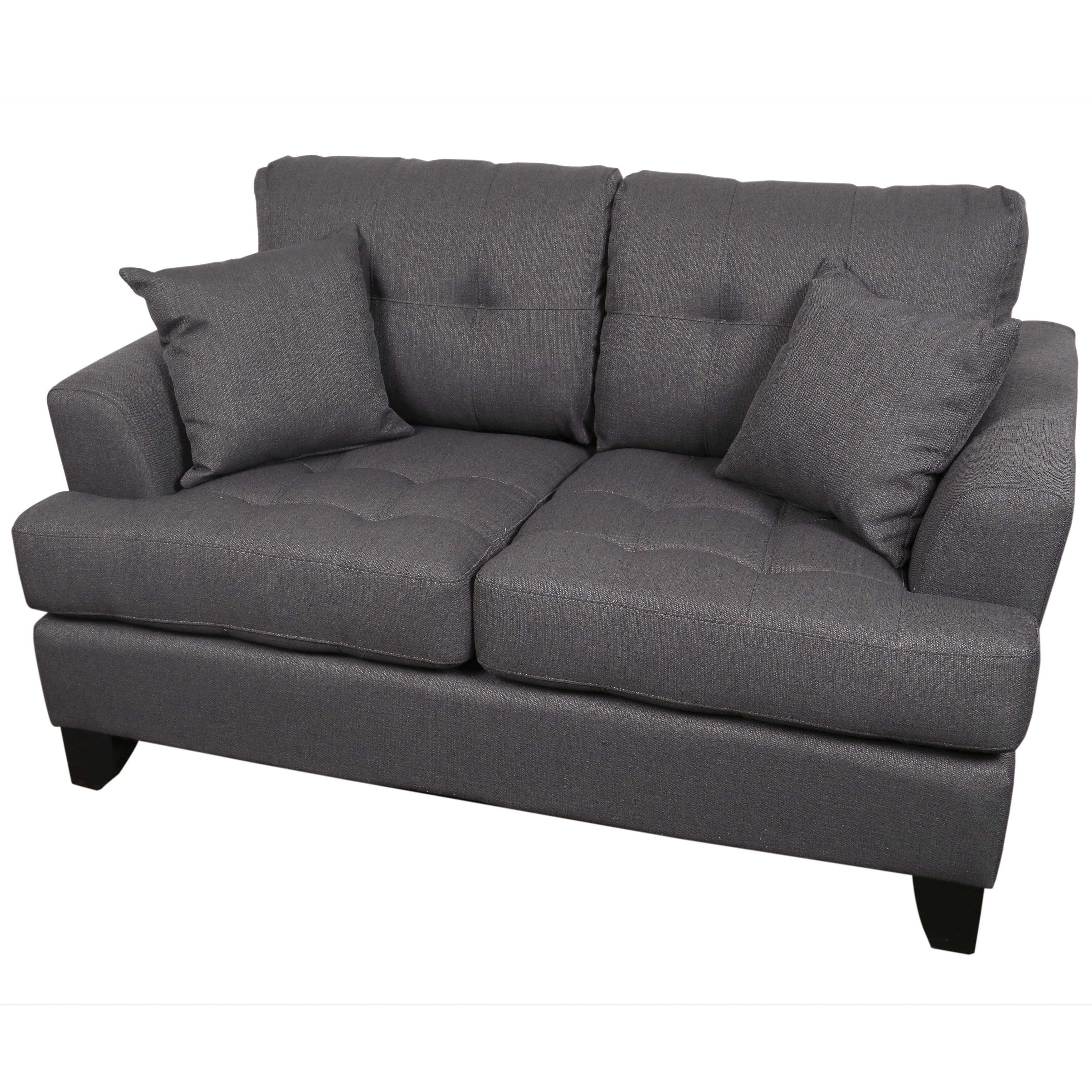 Porter Norwich Charcoal Grey Living Room Set With 4 Throw Pillows 37 H X 41 D 187 W