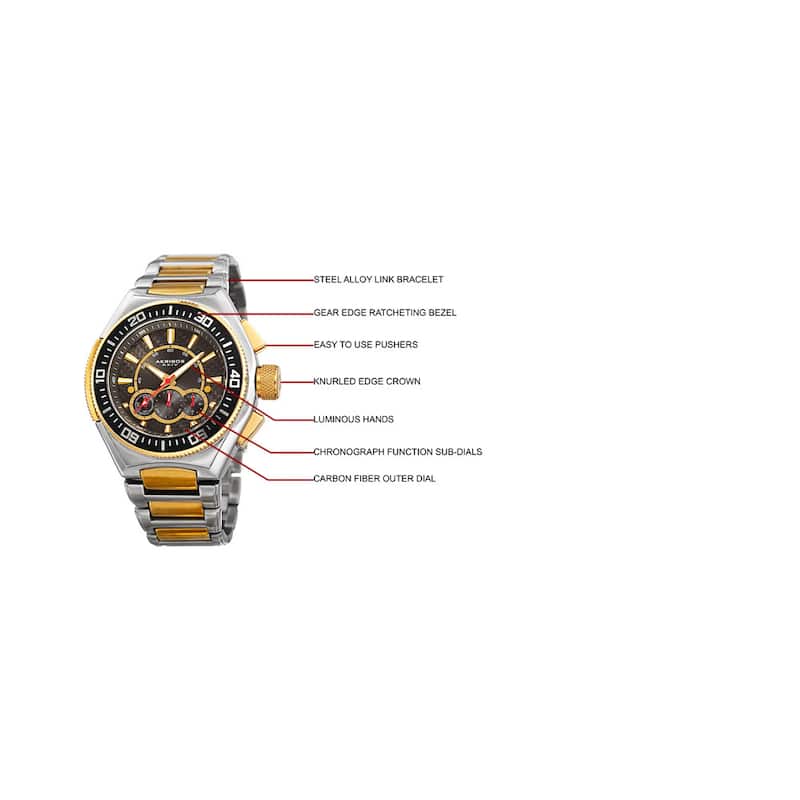 Akribos XXIV Men's Quartz Chronograph Two-Tone Bracelet Watch