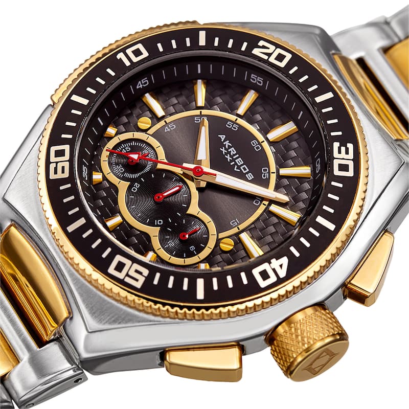 Akribos XXIV Men's Quartz Chronograph Two-Tone Bracelet Watch