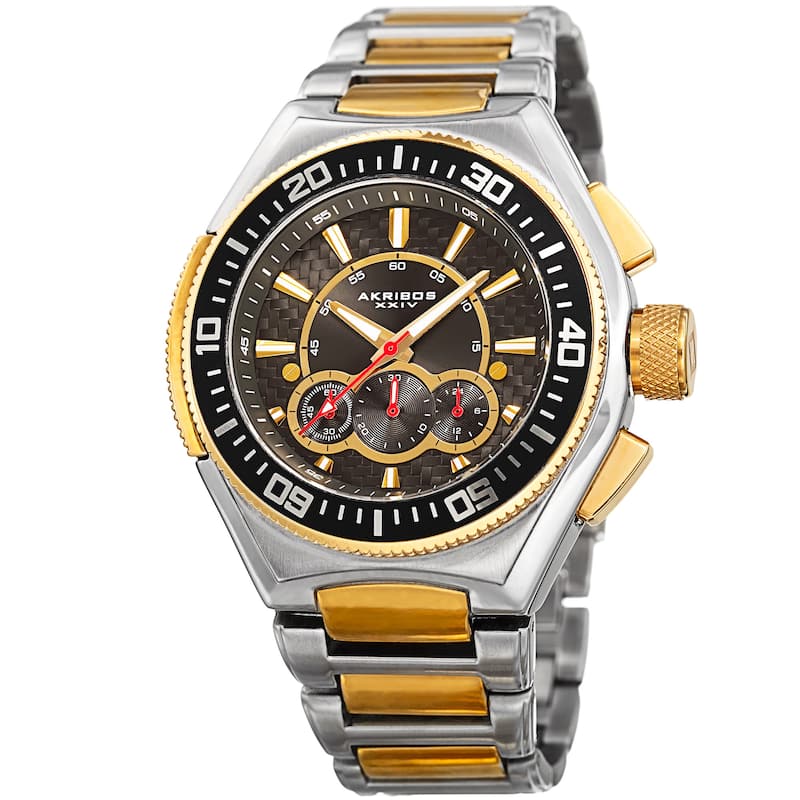 Akribos XXIV Men's Quartz Chronograph Two-Tone Bracelet Watch