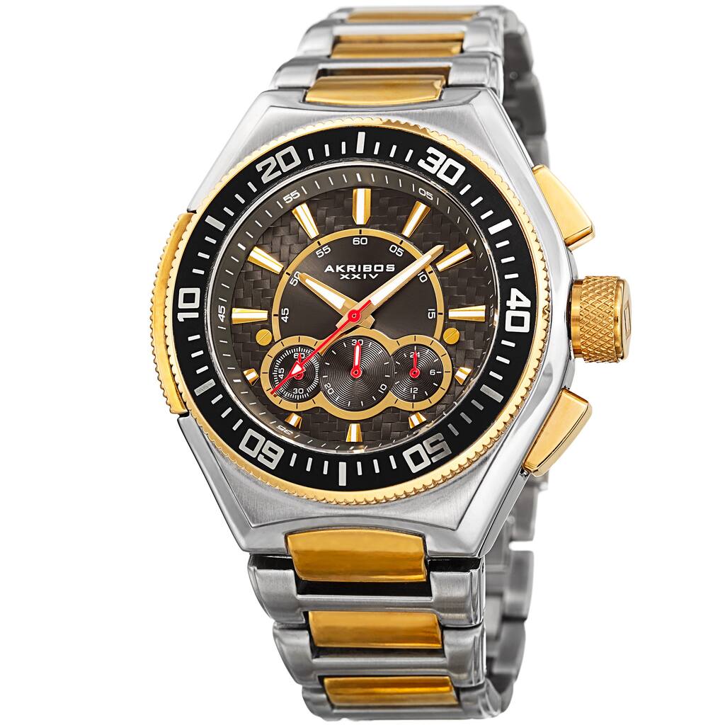 Akribos XXIV Men's Quartz Chronograph Two-Tone Bracelet Watch
