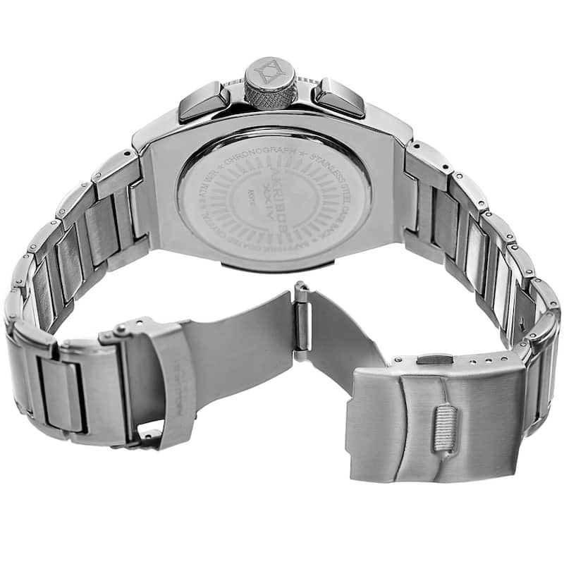 Akribos XXIV Men's Quartz Chronograph Silver-Tone Bracelet Watch