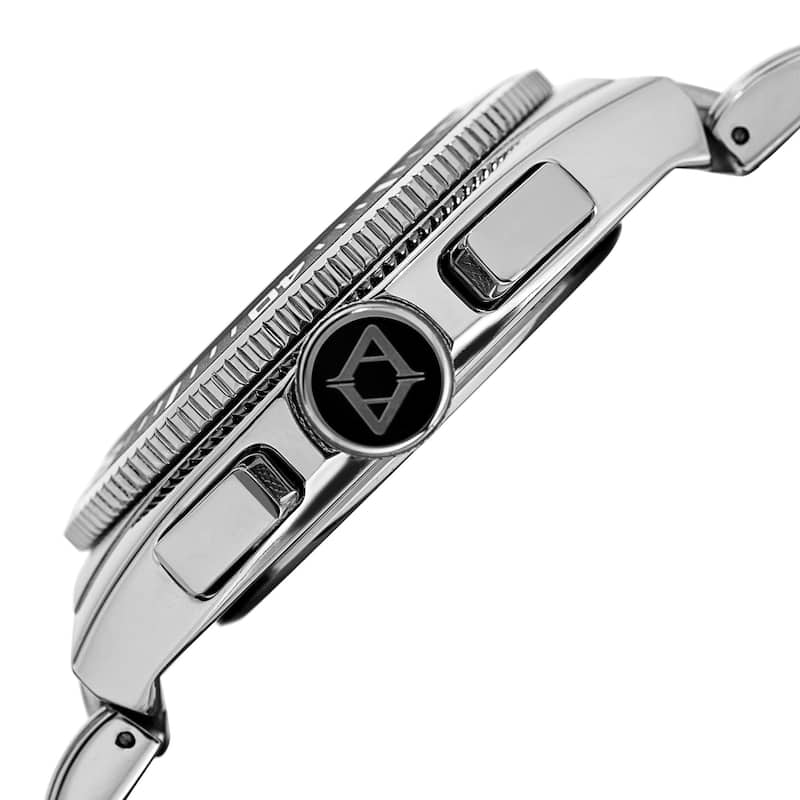Akribos XXIV Men's Quartz Chronograph Silver-Tone Bracelet Watch