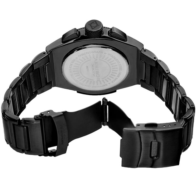 Akribos XXIV Men's Quartz Chronograph Black Bracelet Watch