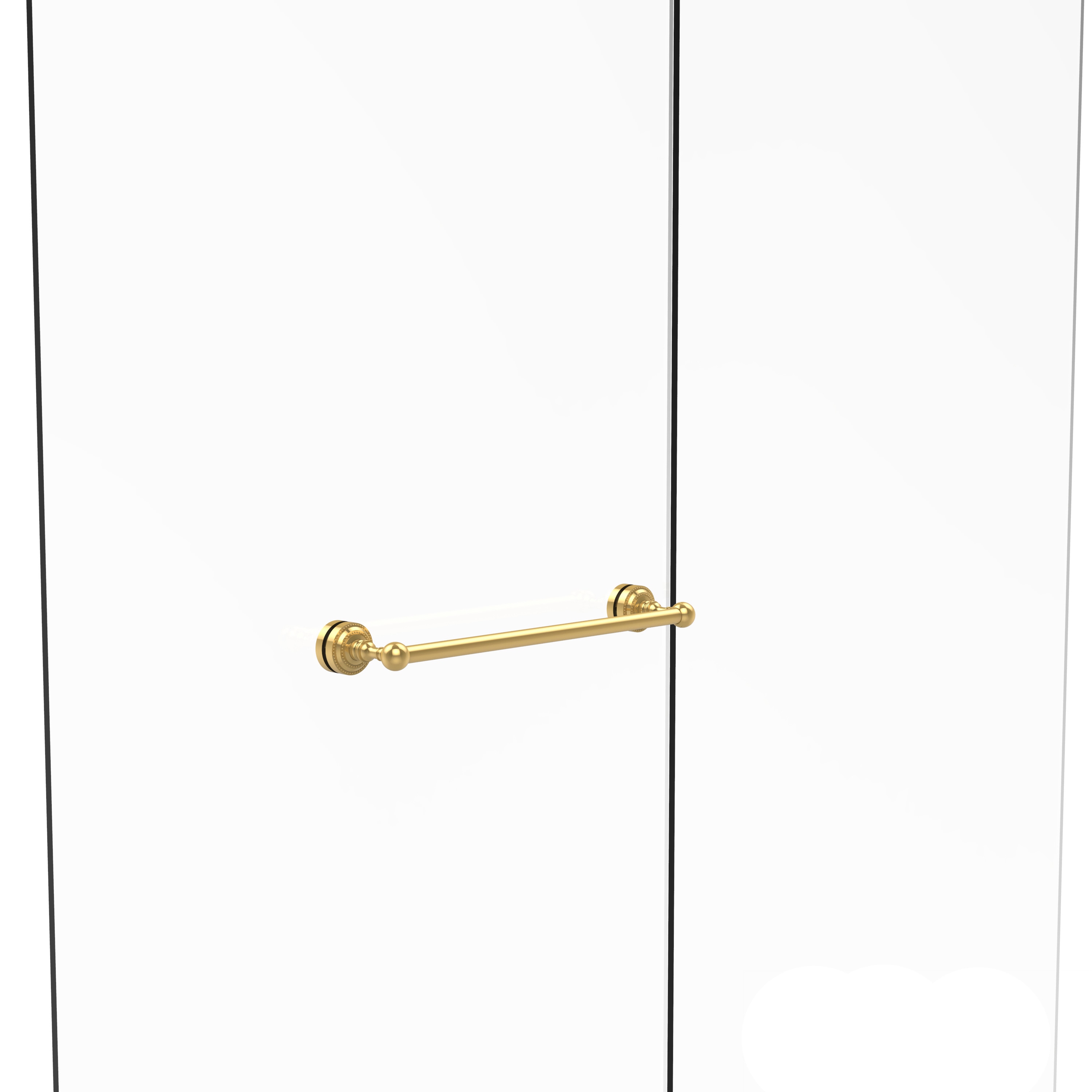 Polished Brass Allied Brass DT-34TB/18-PB Dottingham Collection 18 Inch Two Tiered Glass Shelf with Integrated Towel Bar Polished Brass Allied Brass DT-34TB/18-PB Dottingham Collection 18 Inch Two Tiered Glass Shelf with Integrated Towel Bar