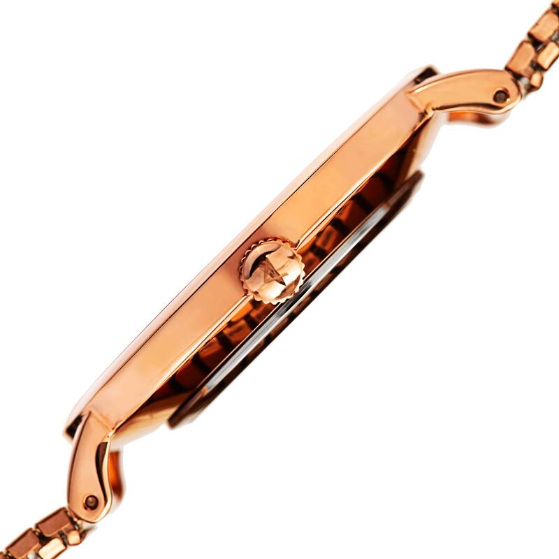Akribos XXIV Women's Quartz Diamond Rose-Tone Bracelet Watch