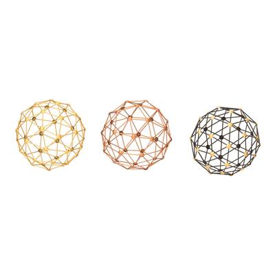 Assorted 10-inch Metal Spheres (Set of 3)