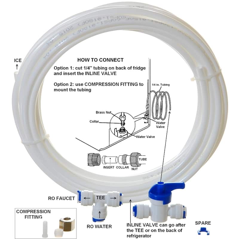 iSpring ICEK Plastic Reverse Osmosis Water System Refrigerator Connection Kit