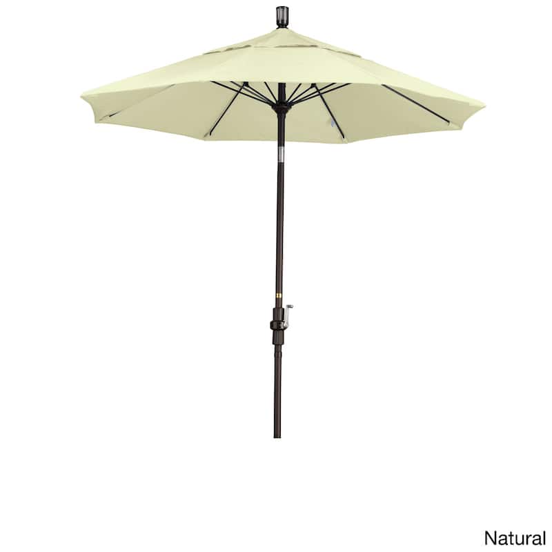 California Umbrella 7.5' Rd. Aluminum/Fiberglass Rib Patio Umb, Deluxe Crank Lift/Collar Tilt, Bronze Finish, Sunbrella Fabric
