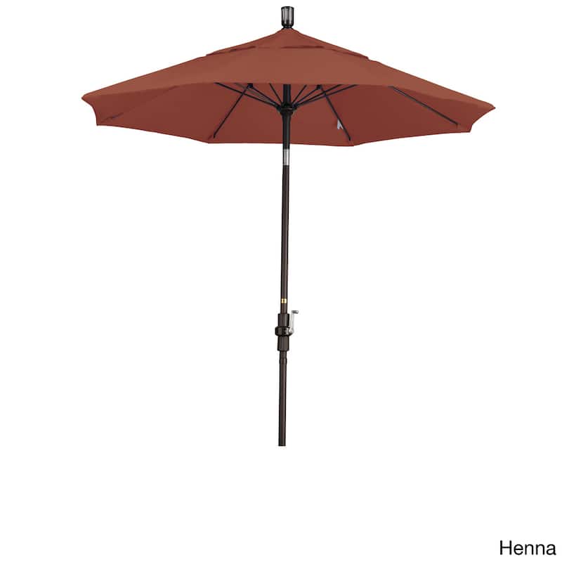 California Umbrella 7.5' Rd. Aluminum/Fiberglass Rib Patio Umb, Deluxe Crank Lift/Collar Tilt, Bronze Finish, Sunbrella Fabric