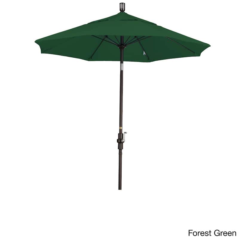 California Umbrella 7.5' Rd. Aluminum/Fiberglass Rib Patio Umb, Deluxe Crank Lift/Collar Tilt, Bronze Finish, Sunbrella Fabric