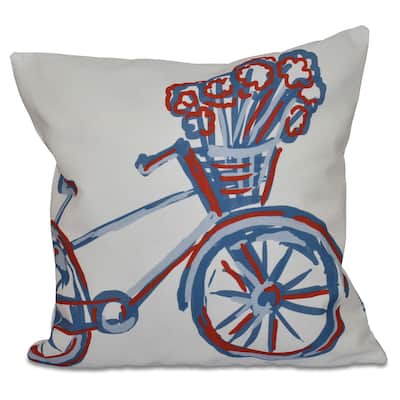16 x 16-inch La Bicicleta Geometric Print Outdoor Pillow