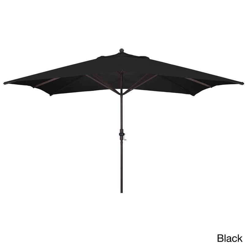 Newport Rectangular Crank Lift, Sunbrella Fabric Umbrella by Havenside Home, Base Not Included - Black