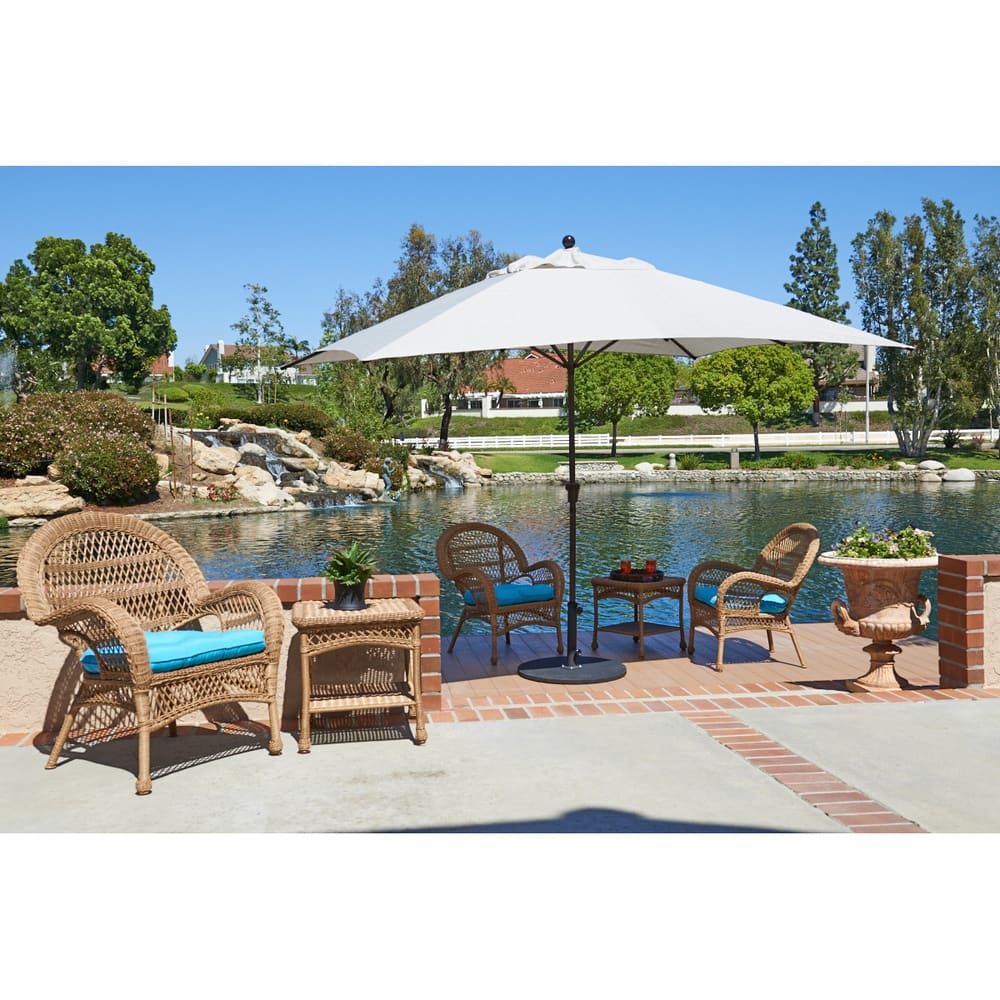 Newport Rectangular Crank Lift, Sunbrella Fabric Umbrella by Havenside Home, Base Not Included