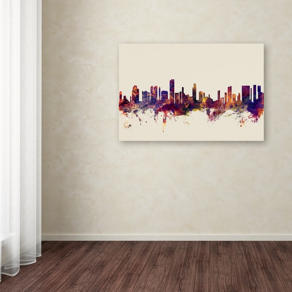 Michael Tompsett 'Honolulu Hawaii Skyline' Canvas Art