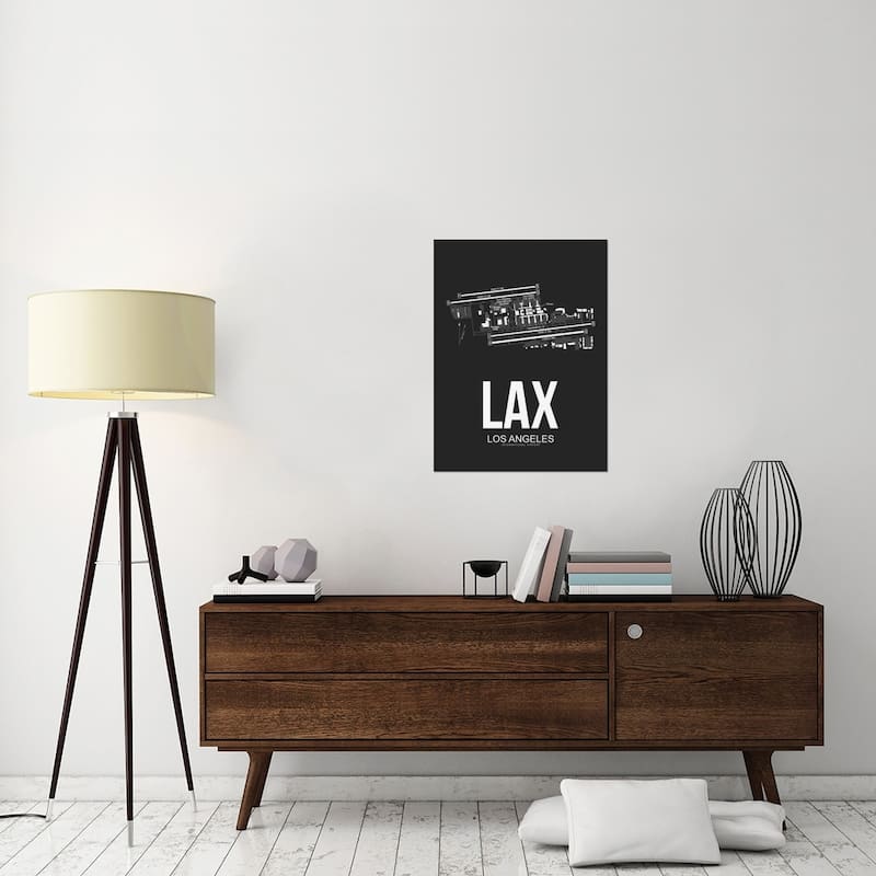 Naxart Studio 'LAX Los Angeles Airport' Black Stretched Canvas Wall Art