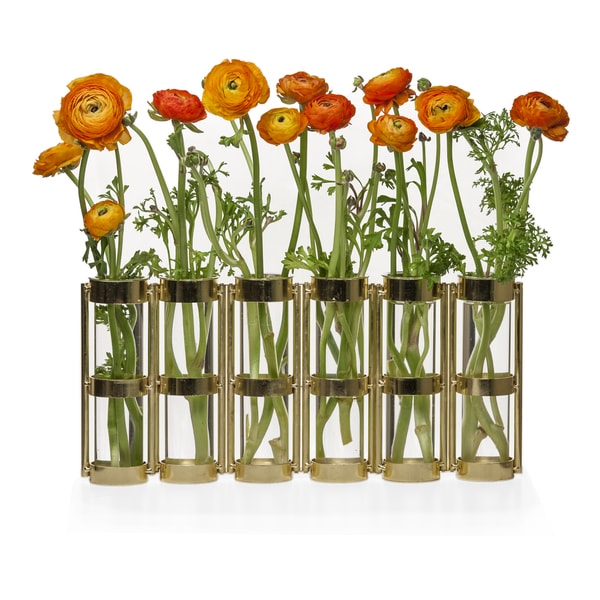 Shop Danya B. Metallic Gold Six Tube Hinged Vase - Free Shipping Today ...