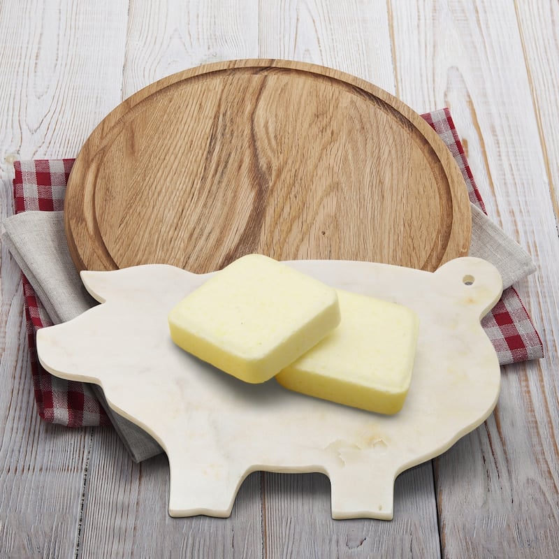 Marbled White Stoneware Cheese Board