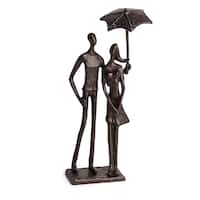 Danya B. Loving Couple Under Umbrella Bronze Sculpture