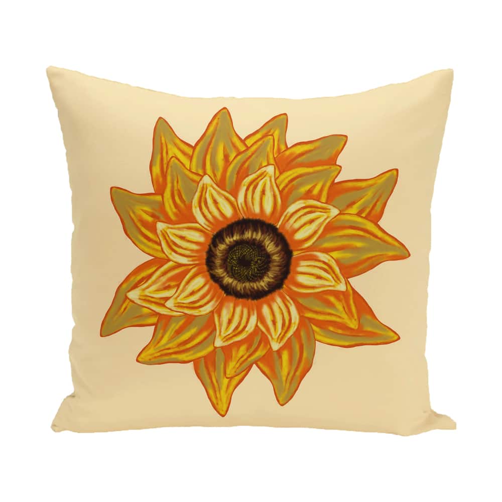 16 x 16-inch el girasol feliz Floral Print Outdoor Pillow