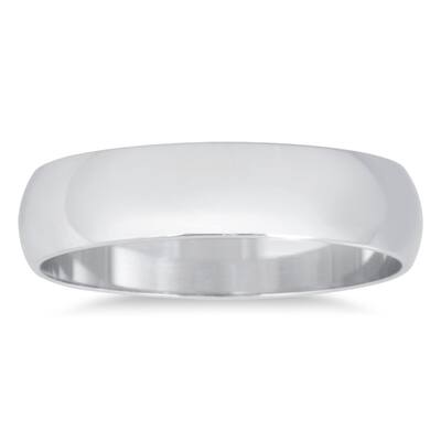 Marquee Jewels 14k White Gold 4mm Domed Wedding Band