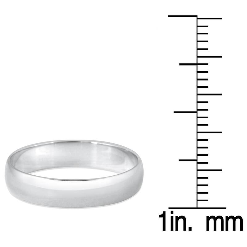 Marquee Jewels 14k White Gold 4mm Domed Wedding Band