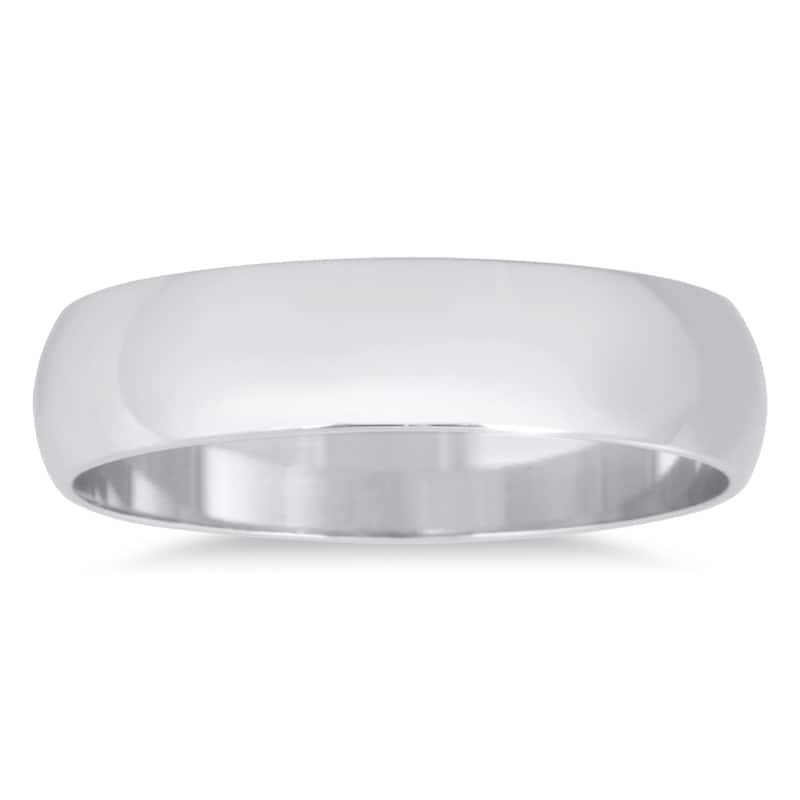 Marquee Jewels 14k White Gold 4mm Domed Wedding Band - 4