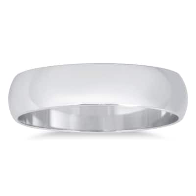Marquee Jewels 14k White Gold 4mm Domed Wedding Band