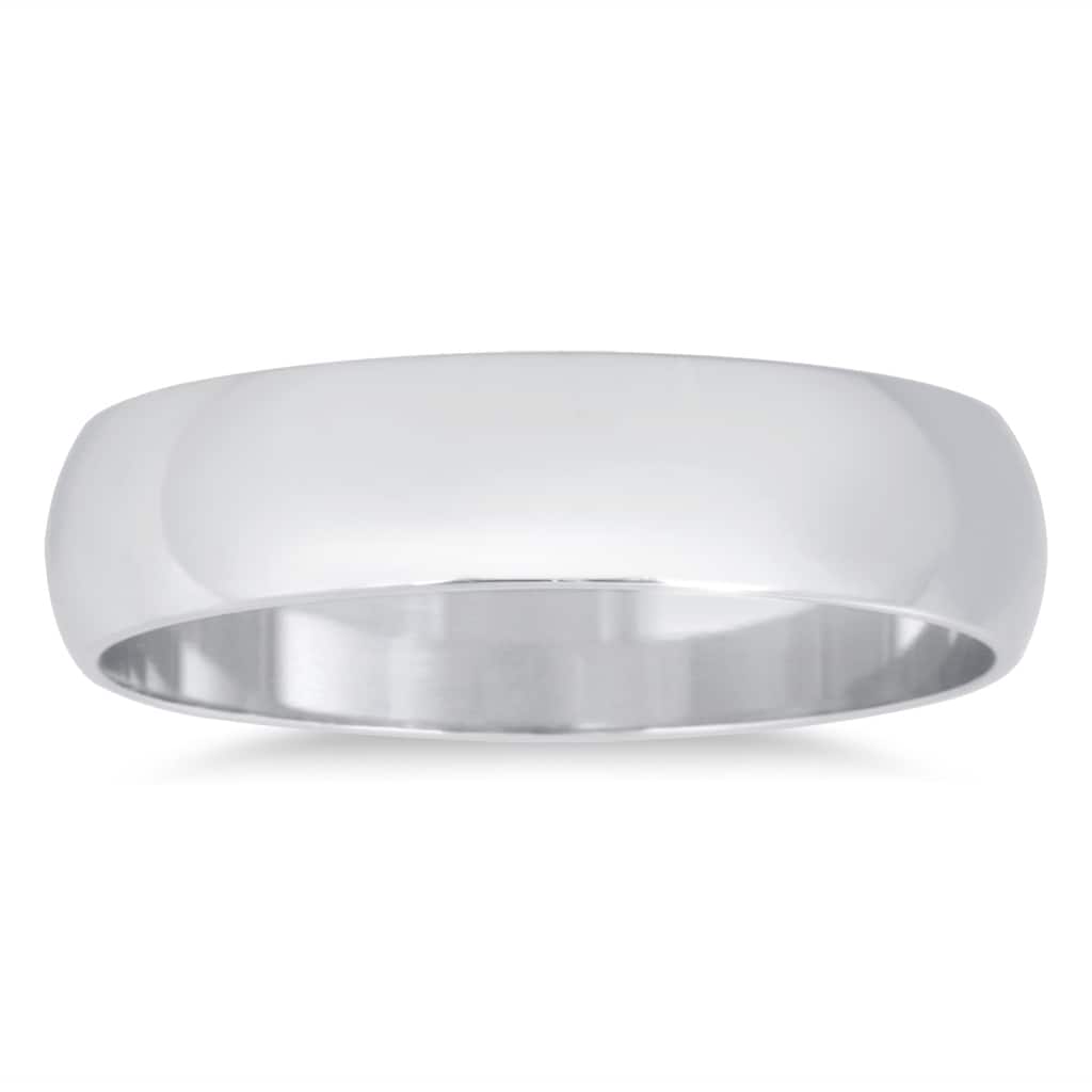 Marquee Jewels 14k White Gold 4mm Domed Wedding Band