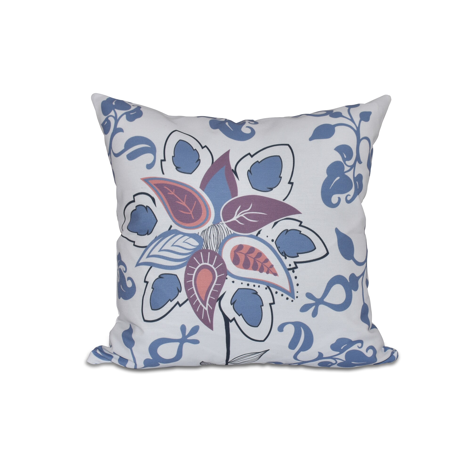 16 X 16 Inch Paisley Pop Floral Print Outdoor Pillow Ebay