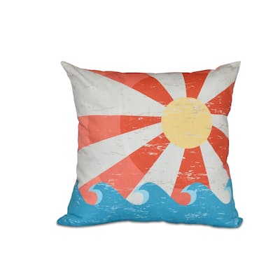 16 x 16-inch Sunbeams Geometric Print Outdoor Pillow