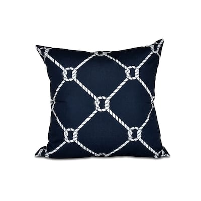 16 x 16-inch Ahoy Geometric Print Outdoor Pillow