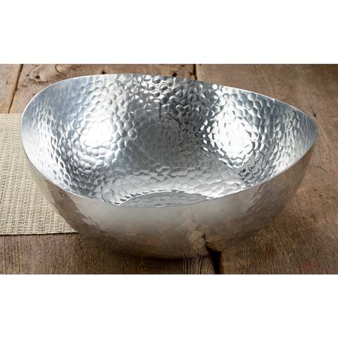 14-inch Hammered Oblong Aluminum Bowl