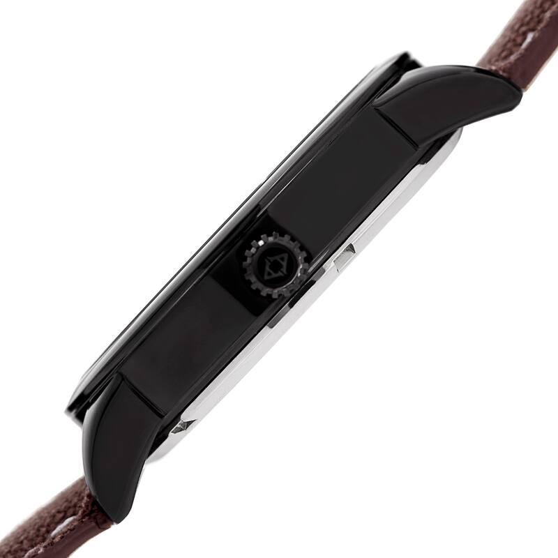 Akribos XXIV Men's Quartz Brown Canvas Leather Strap Watch