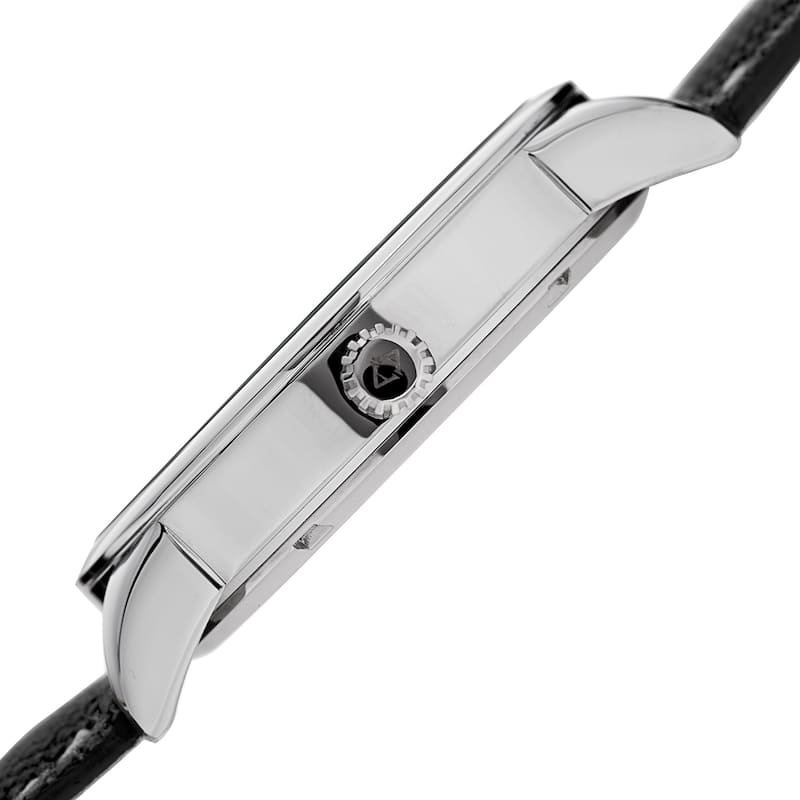 Akribos XXIV Men's Quartz Black Canvas Leather Strap Watch